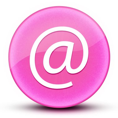 E- posta adresi göz kamaştırıcı zarif pembe yuvarlak düğme soyut illüstrasyon