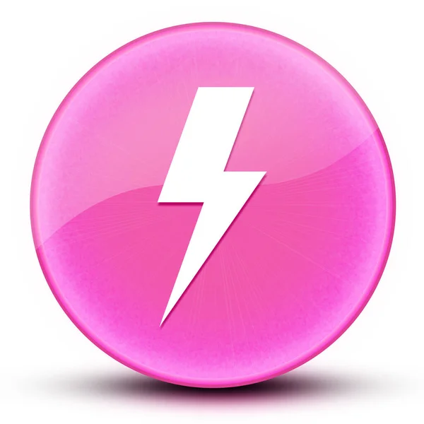 Lightning Bolt Eyeball Glossy Elegant Pink Button Abstract Illustration — Stock Photo, Image