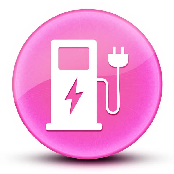 Electric Vehicle Charging Station Eyeball Glossy Elegant Pink Button Abstract — Stock Photo, Image