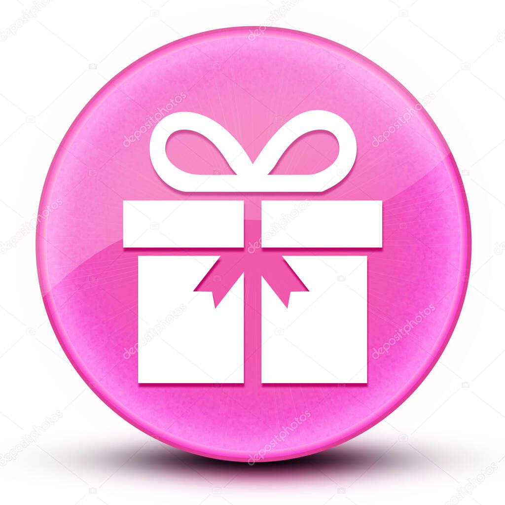 Gift eyeball glossy elegant pink round button abstract illustration