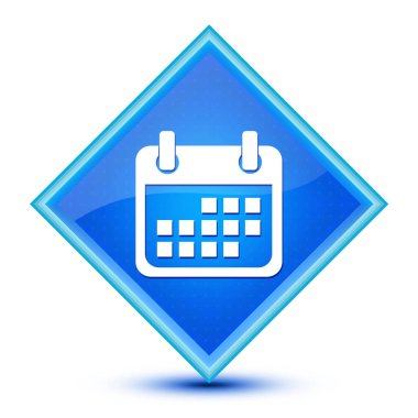 Olay simgesi özel mavi elmas düğmesine izole edilmiş soyut resimleme