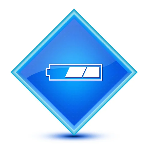 Derde Opgeladen Batterij Pictogram Geïsoleerd Speciale Blauwe Diamant Knop Illustratie — Stockfoto