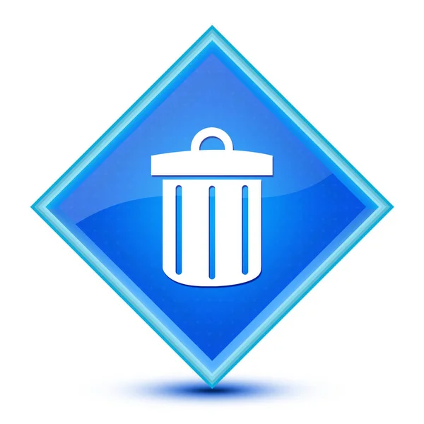 Иконка Корзины Изолированная Специальной Синей Кнопке Бриллиантом — стоковое фото
