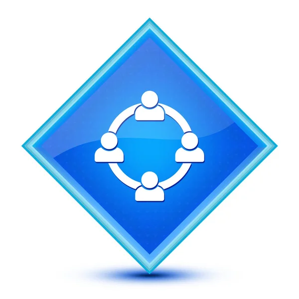 Ícone Conceito Comunicação Isolado Botão Especial Azul Diamante Ilustração Abstrata — Fotografia de Stock