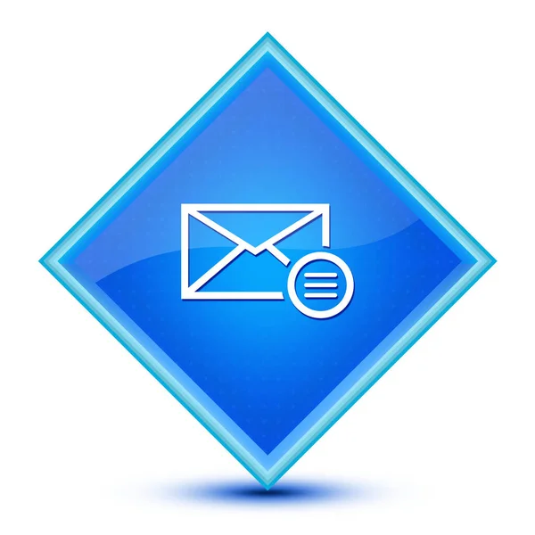 在特殊的蓝色菱形按钮抽象图上分离的电子邮件选项图标 — 图库照片