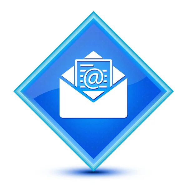 Newsletter Mail Symbol Isoliert Auf Speziellen Blauen Diamanten Knopf Abstrakte — Stockfoto