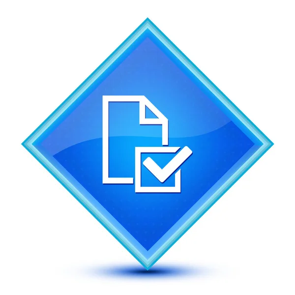 Enquête Checklist Pictogram Pictogram Geïsoleerd Speciale Blauwe Diamant Knop Abstracte — Stockfoto