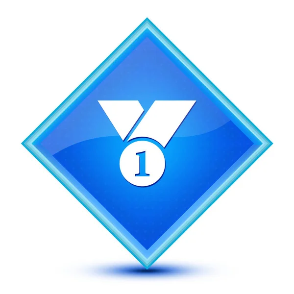 Ikona Numer Odizolowana Specjalnym Niebieskim Przycisku Diamentowym Abstrakcyjna Ilustracja — Zdjęcie stockowe