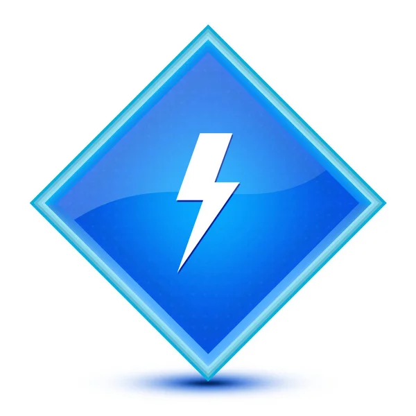 Lightning Bout Pictogram Geïsoleerd Speciale Blauwe Diamant Knop Abstracte Illustratie — Stockfoto