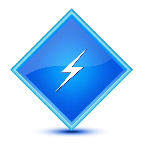 Blitz Symbol Isoliert Auf Speziellen Blauen Diamanten Knopf Abstrakte Illustration — Stockfoto