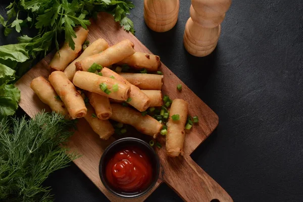 Rollos Forma Cigarro Turco Frito Profundo Rollo Primavera Sigara Borek — Foto de Stock