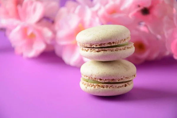 Gâteaux Aux Macarons Colorés Petits Gâteaux Français Macarons Français Sucrés — Photo