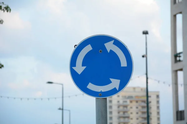 Traffic Sign Roundabout Signs Giving Orders Road Signs Israel — Stock Photo, Image