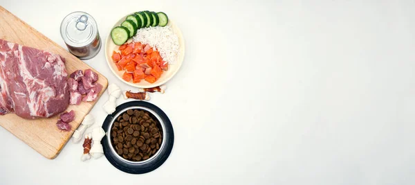 Dog Food Includes Dry Pellets Treats Canned Foods Natural Diet — Fotografia de Stock