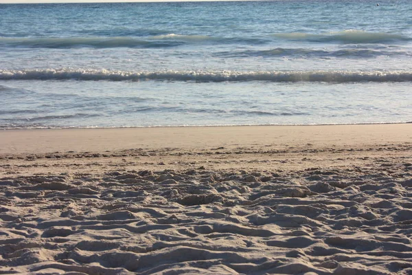 Strand Van Toscaanse Zee Bij Zonsondergang Het Witte Zand Van — Stockfoto