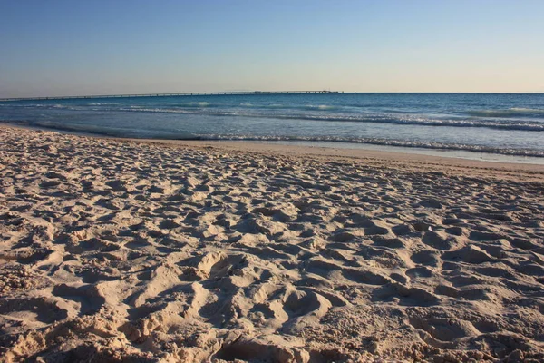 Praia Mar Toscano Pôr Sol Areia Branca Rosignano Itália Toscana — Fotografia de Stock