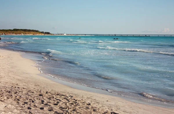 Playa Del Mar Toscano Atardecer Arena Blanca Rosignano Toscano — Foto de Stock