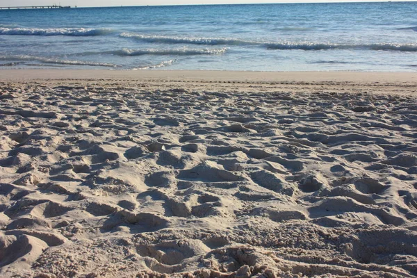 Plaża Toskańskiego Morza Zachodzie Słońca Biały Piasek Rosignano Toskanii Włochy — Zdjęcie stockowe