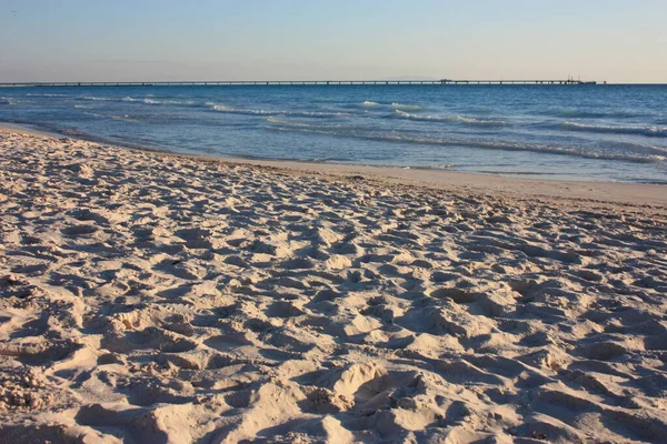 Пляж Тосканы Закате Белый Песок Росиньяно Тоскане Италия — стоковое фото