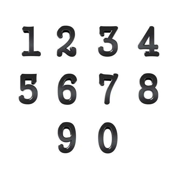Nummer från 0 till 9 — Stockfoto