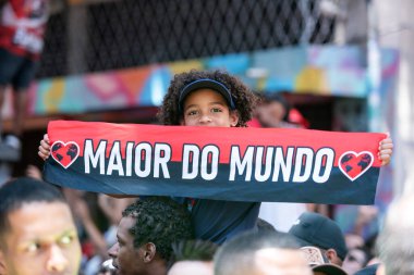 Rio de Janeiro (RJ), 30 / 11 / 2025 - FESTA DO TETRA FLAMENGO - Libertadores do Flamengo Tetra Party Rio de Janeiro şehrinin merkezinde.         
