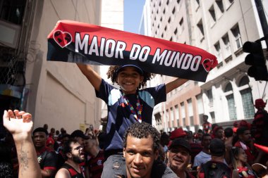 Rio de Janeiro (RJ), 30 / 11 / 2025 - FESTA DO TETRA FLAMENGO - Libertadores do Flamengo Tetra Party Rio de Janeiro şehrinin merkezinde.         