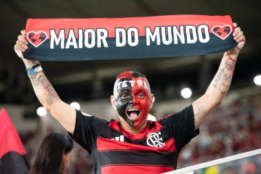 Rio de Janeiro (RJ) - 3 Aralık 2025: FLAMENGO X CEARA - Flamengo x Ceara, Maracana Stadyumu. Flamengo Brezilya Şampiyonu 2025.              