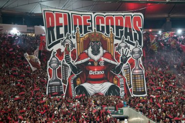 Rio de Janeiro (RJ) - 3 Aralık 2025: FLAMENGO X CEARA - Flamengo x Ceara, Maracana Stadyumu. Flamengo Brezilya Şampiyonu 2025.                