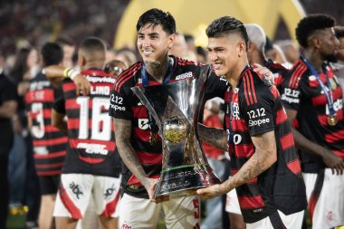 Rio de Janeiro (RJ) - 3 Aralık 2025: FLAMENGO X CEARA - Flamengo x Ceara, Maracana Stadyumu. Flamengo Brezilya Şampiyonu 2025.                