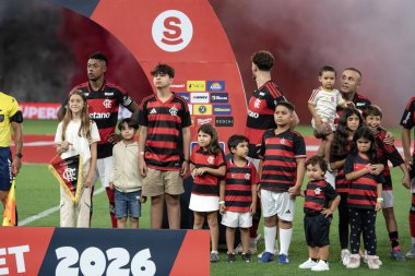 Rio de Janeiro, Rio de Janeiro, Brezilya - 21 Ocak. Flamengo x Vasco maracana stadyumunda. Carioca Şampiyonası.