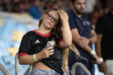 Rio de Janeiro, Rio de Janeiro, Brezilya - 21 Ocak. Flamengo x Vasco maracana stadyumunda. Carioca Şampiyonası.