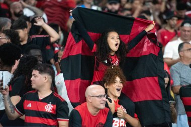 Rio de Janeiro, Rio de Janeiro, Brezilya - 21 Ocak. Flamengo x Vasco maracana stadyumunda. Carioca Şampiyonası.