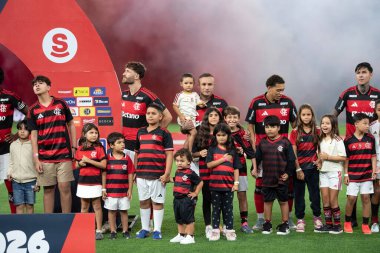Rio de Janeiro, Rio de Janeiro, Brezilya - 21 Ocak. Flamengo x Vasco maracana stadyumunda. Carioca Şampiyonası.