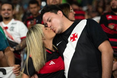 Rio de Janeiro, Rio de Janeiro, Brezilya - 21 Ocak. Flamengo x Vasco maracana stadyumunda. Carioca Şampiyonası.
