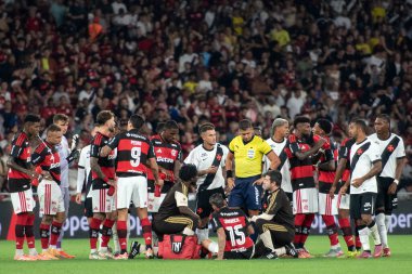 Rio de Janeiro, Rio de Janeiro, Brezilya - 21 Ocak. Flamengo x Vasco maracana stadyumunda. Carioca Şampiyonası.