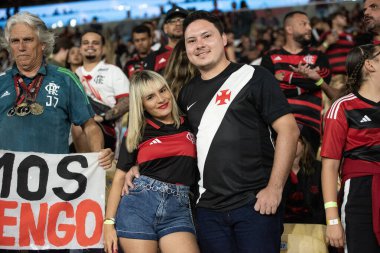 Rio de Janeiro, Rio de Janeiro, Brezilya - 21 Ocak. Flamengo x Vasco maracana stadyumunda. Carioca Şampiyonası.