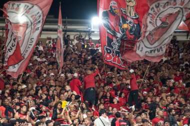 Rio de Janeiro, Rio de Janeiro, Brezilya - 21 Ocak. Flamengo x Vasco maracana stadyumunda. Carioca Şampiyonası.