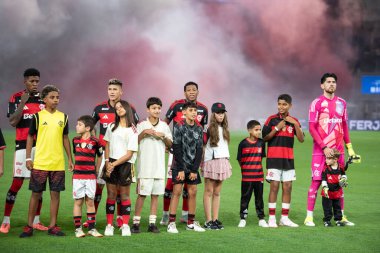 Rio de Janeiro, Rio de Janeiro, Brezilya - 21 Ocak. Flamengo x Vasco maracana stadyumunda. Carioca Şampiyonası.
