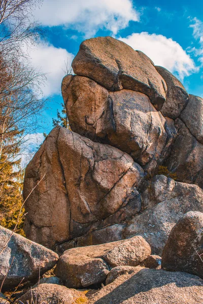 Feigenbaumklippe Okertal Acantilados Rocosos Cerca Goslar Parque Nacional Las Montañas — Foto de Stock