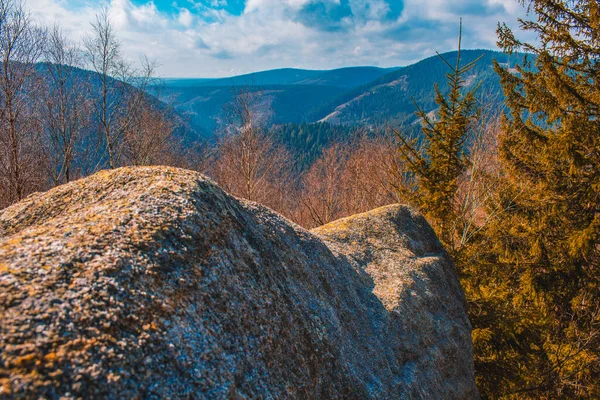 Feigenbaumklippe Okertalban Rocky Cliffs Goslar Harz Mountains National Park Németország Stock Kép