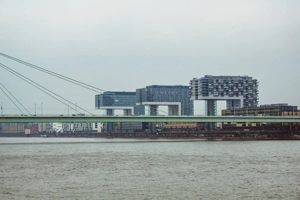 Kranhaus Maison Grue Par Une Journée Nuageuse Cologne Allemagne Bâtiments — Photo