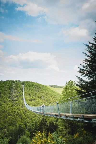 Moersdorf Mai 2019 Geierlay Hängebrücke Hunsrück Sie Ist Die Zweitlängste — Stockfoto