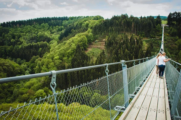 Moersdorf Mai 2019 Geierlay Hängebrücke Hunsrück Sie Ist Die Zweitlängste — Stockfoto