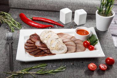 Various sliced meat snacks