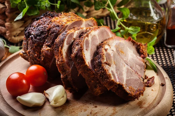 Roasted pork neck with spices — Stock Photo, Image