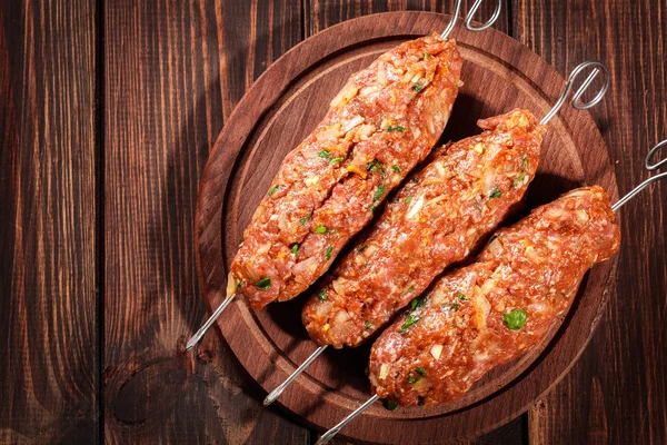 Raw traditional sish kebab — Stock Photo, Image