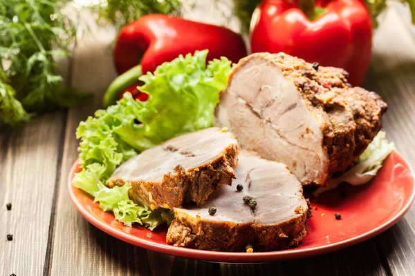 Slices of roasted shoulder — Stock Photo, Image