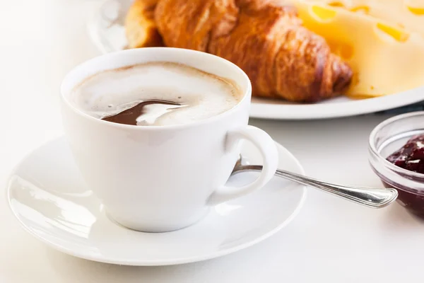 Hot coffee in the morning breakfast — Stock Photo, Image