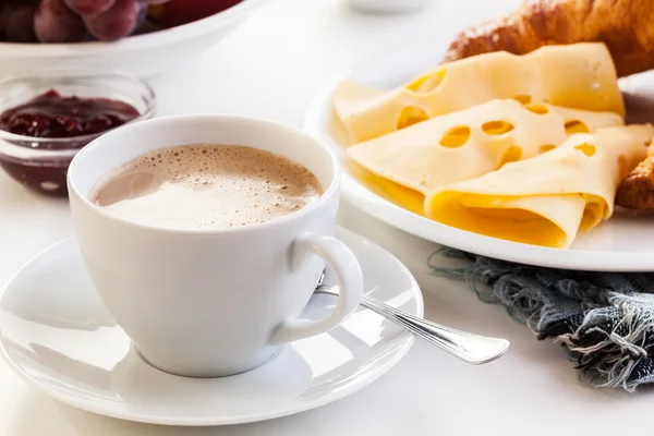 Hot coffee in the morning breakfast — Stock Photo, Image