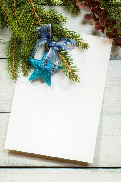 Christmas card with decoration with copy space — Stock Photo, Image